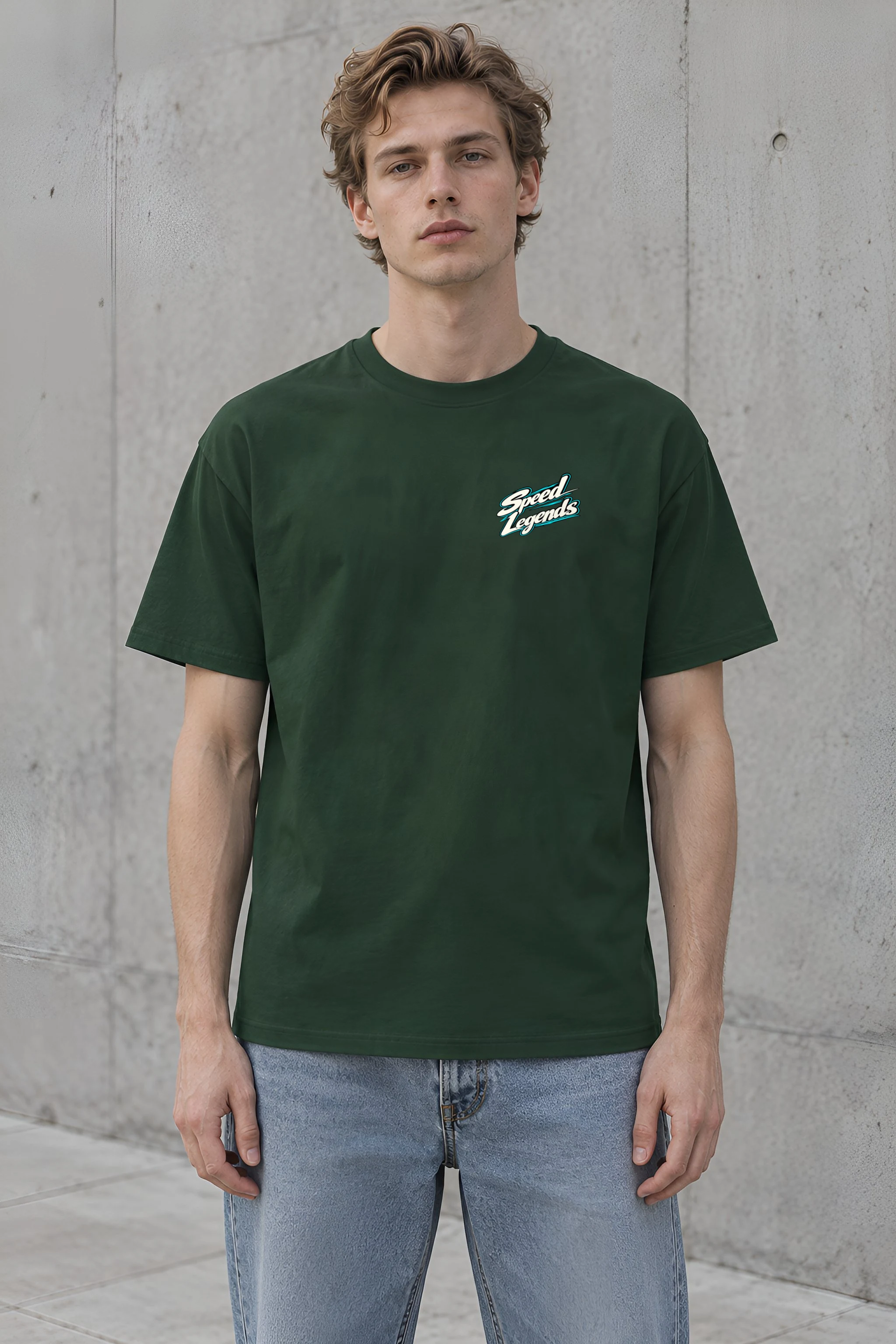 "Turquoise Roadster Rush" Heavyweight Unisex Crewneck T-shirt