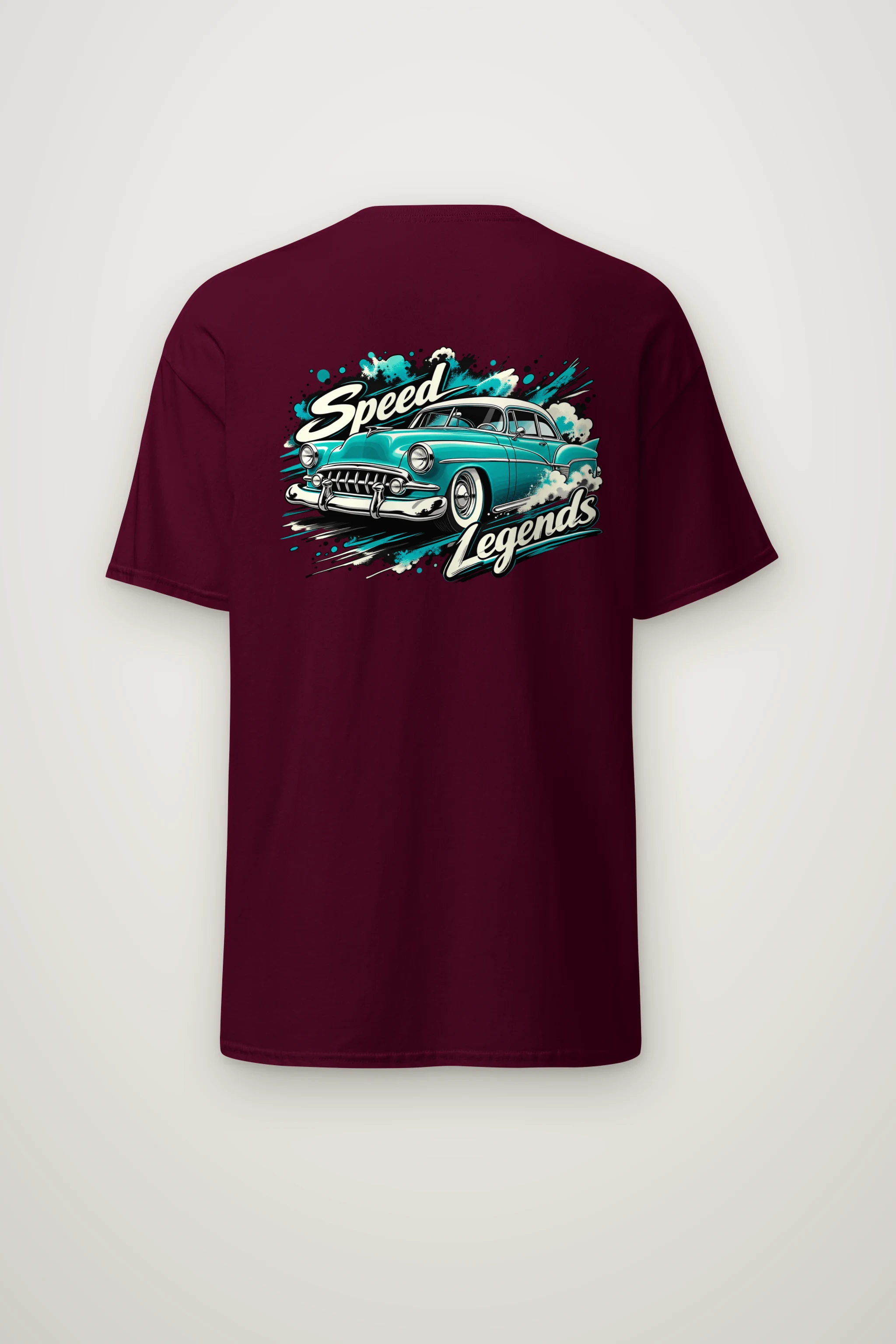 "Turquoise Roadster Rush" Heavyweight Unisex Crewneck T-shirt
