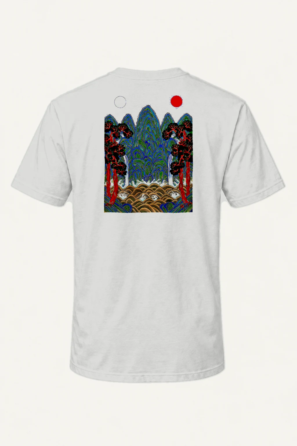 "Twin Sun Highlands" Heavyweight Unisex Crewneck T-shirt | Gildan 5000