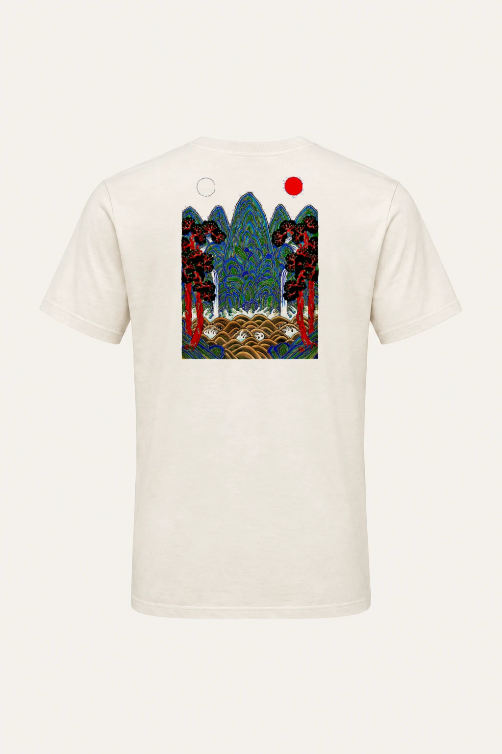 "Twin Sun Highlands" Heavyweight Unisex Crewneck T-shirt | Gildan 5000