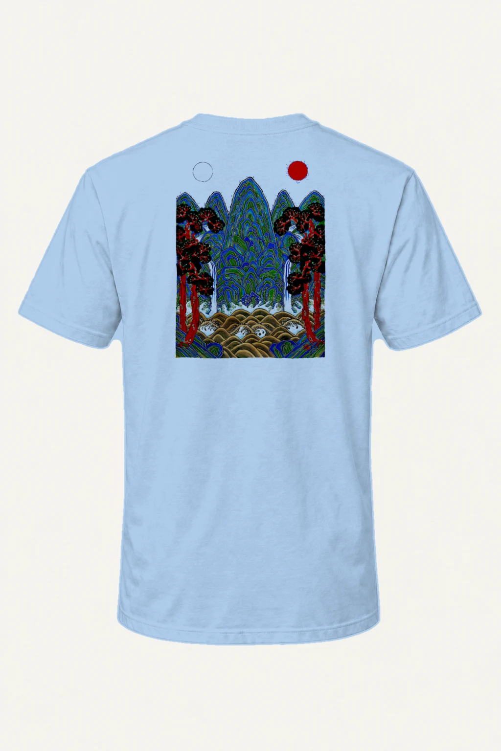 "Twin Sun Highlands" Heavyweight Unisex Crewneck T-shirt | Gildan 5000