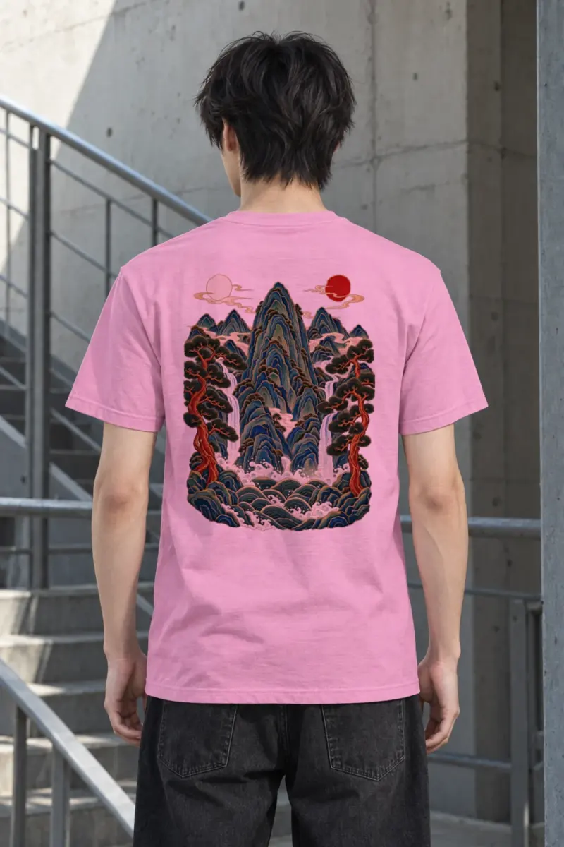 "Twin Sun Waterfalls" Heavyweight Unisex Crewneck T-shirt