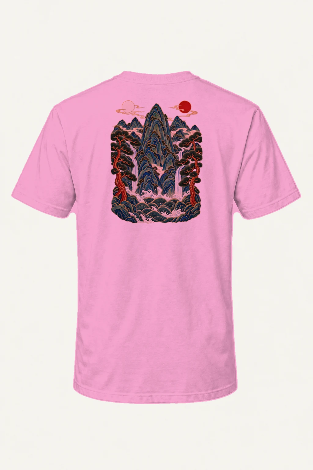 "Twin Sun Waterfalls" Heavyweight Unisex Crewneck T-shirt | Gildan 5000