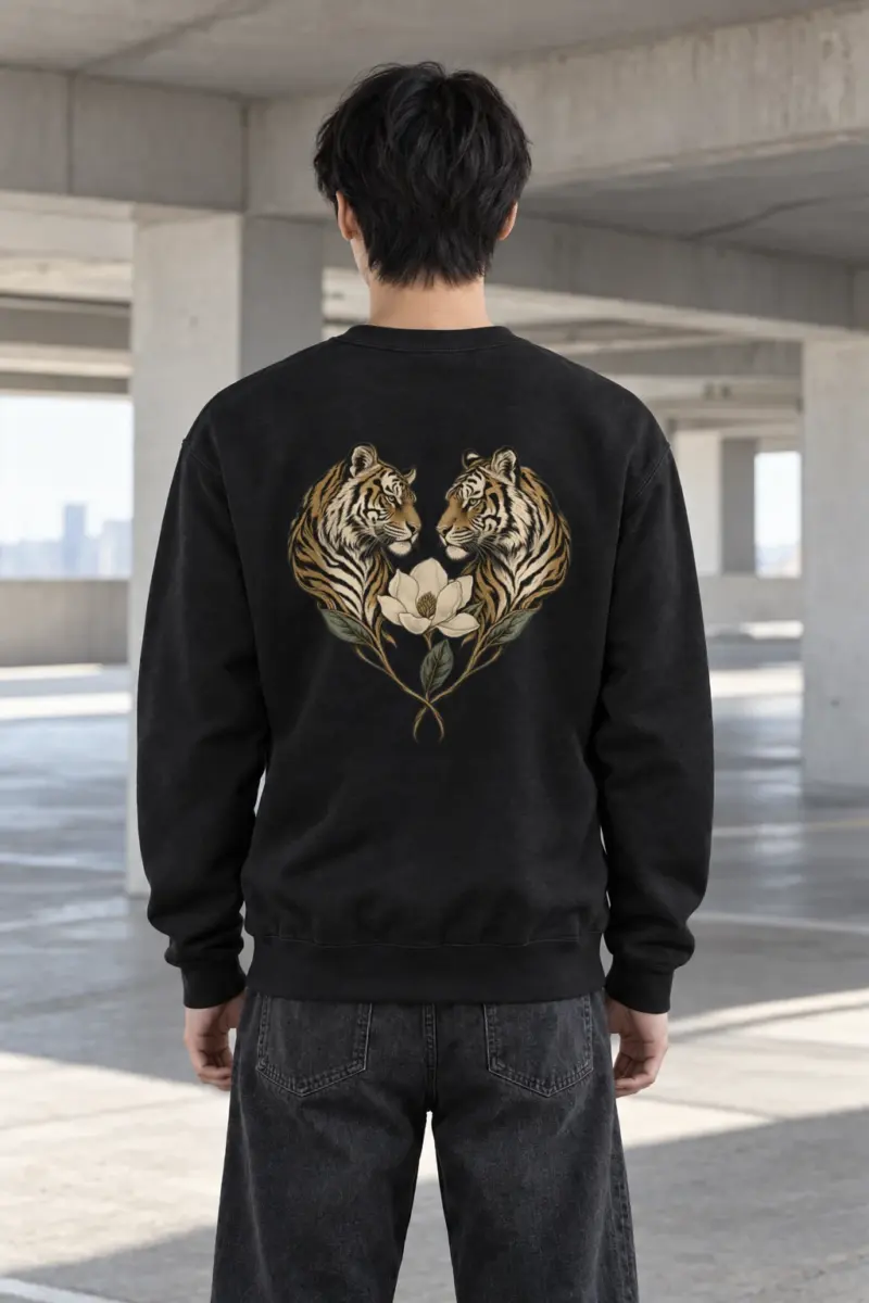 "Twin Tigers Crest" Heavy Blend Unisex Crewneck Sweatshirt