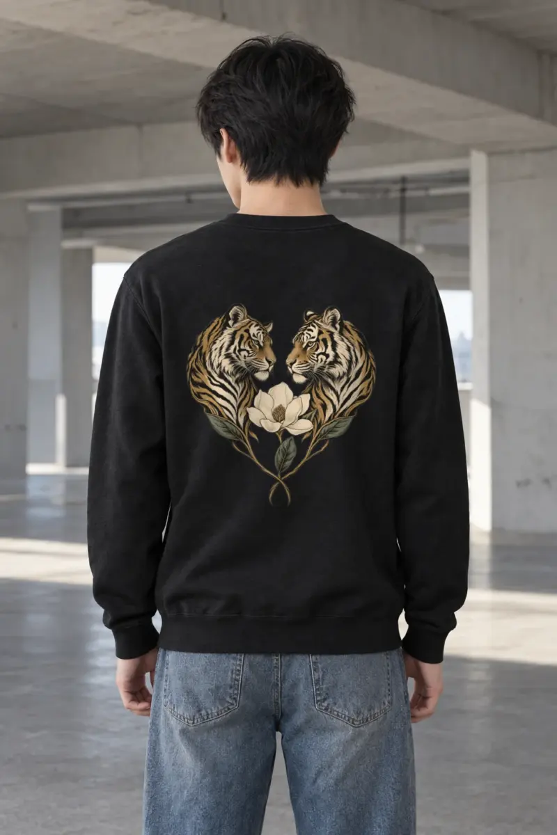 "Twin Tigers Crest" Heavy Blend Unisex Crewneck Sweatshirt