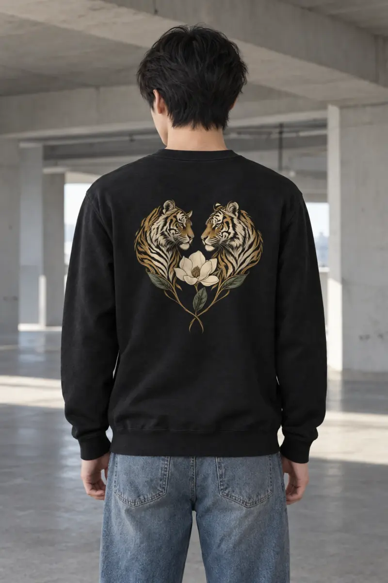 "Twin Tigers Crest" Heavy Blend Unisex Crewneck Sweatshirt