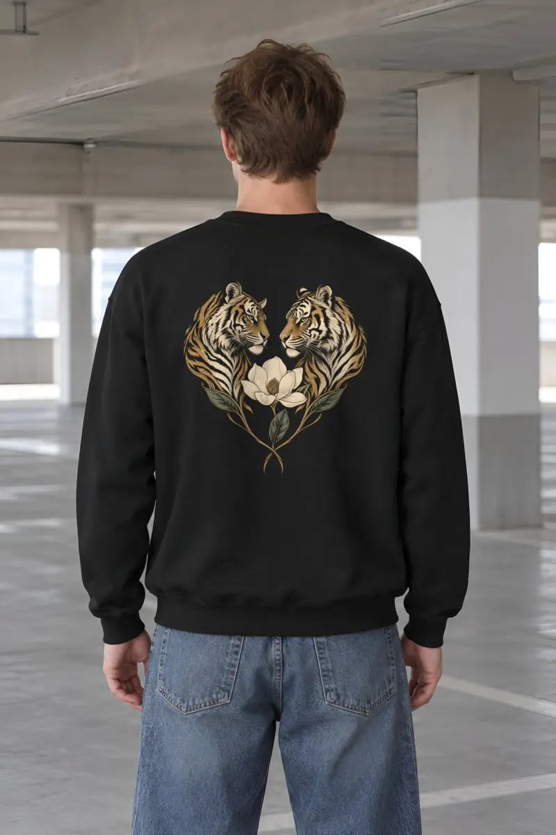 "Twin Tigers Crest" Heavy Blend Unisex Crewneck Sweatshirt