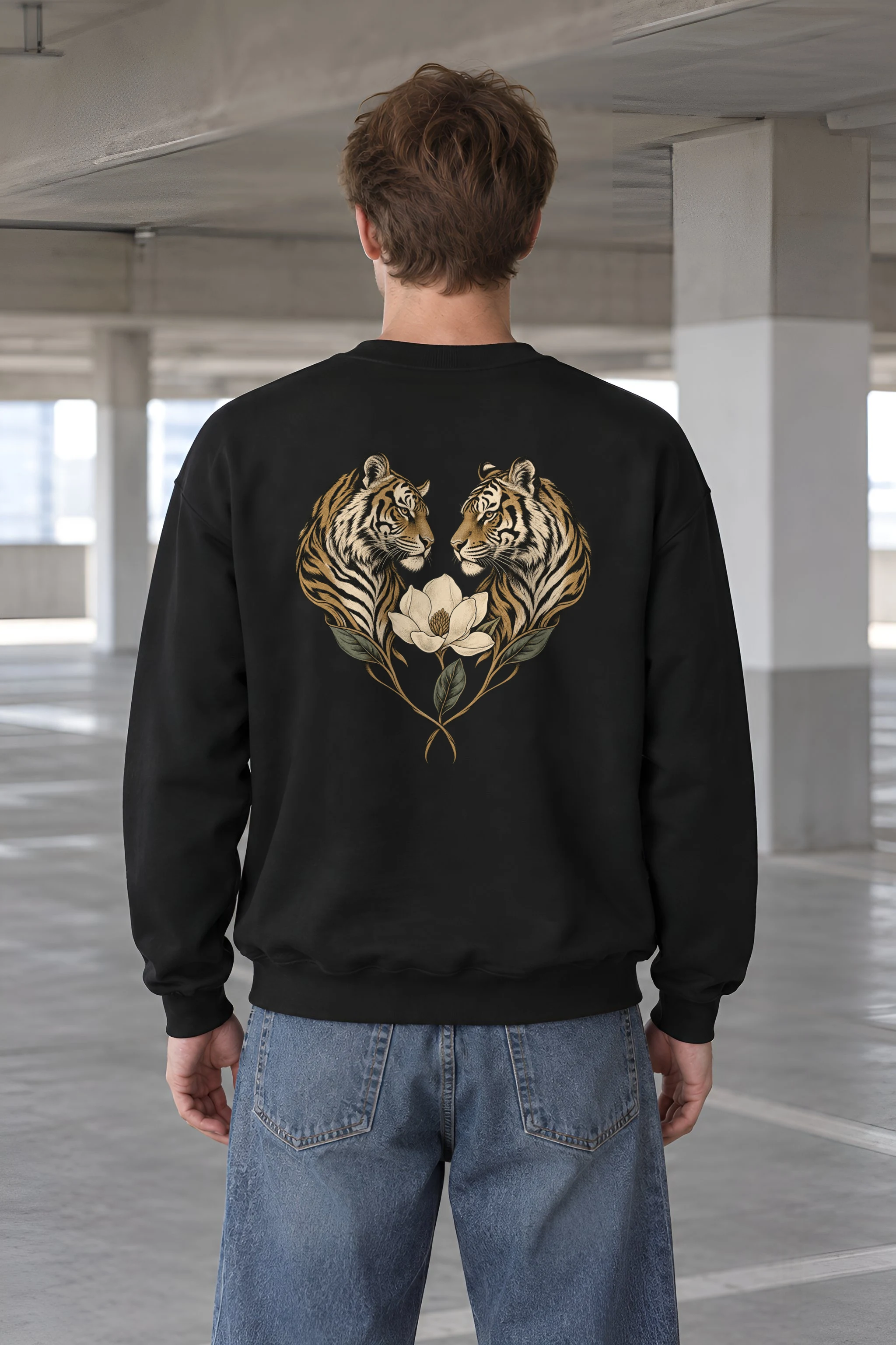"Twin Tigers Crest" 1 Crewneck Sweatshirt