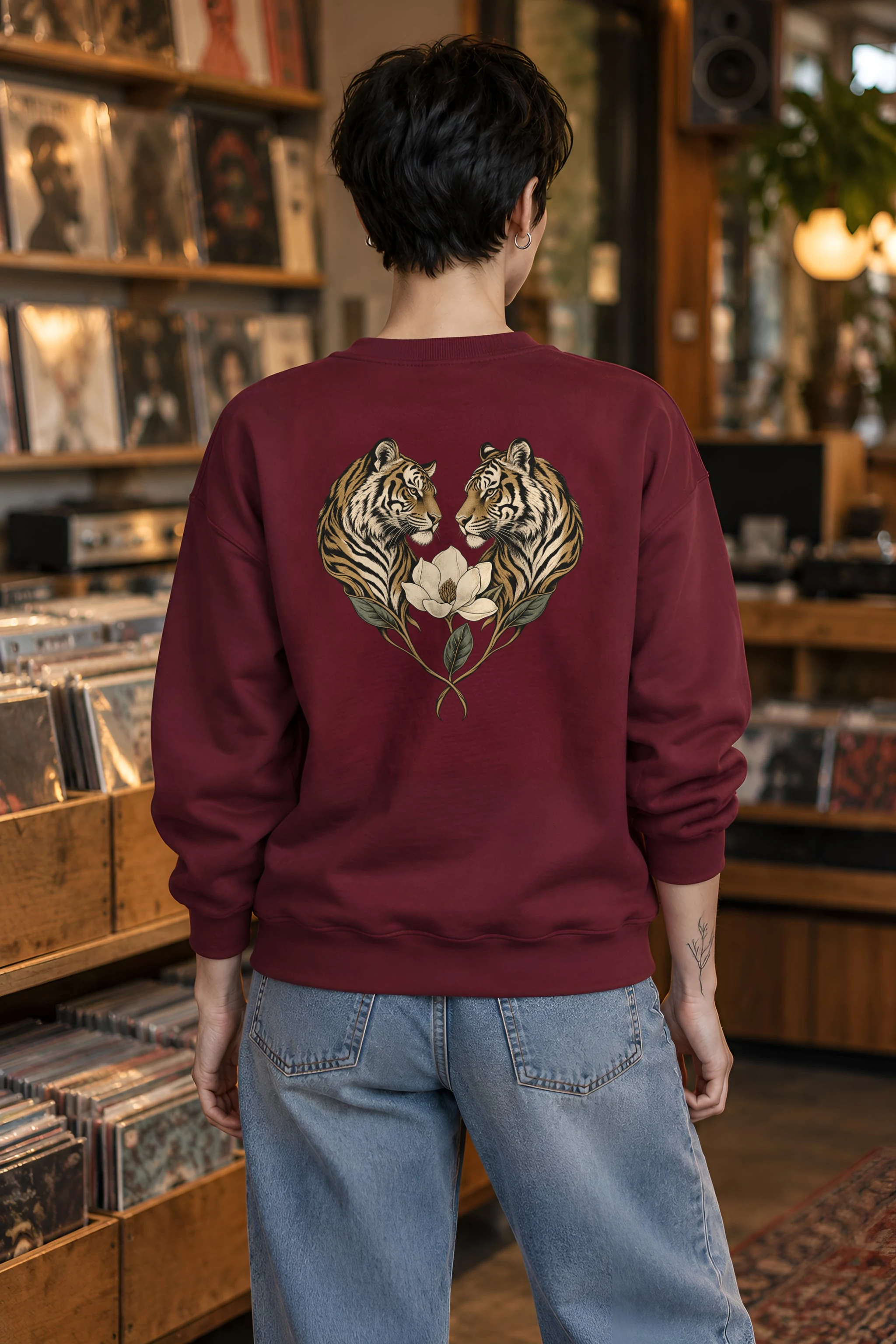 "Twin Tigers Crest" 1 Crewneck Sweatshirt