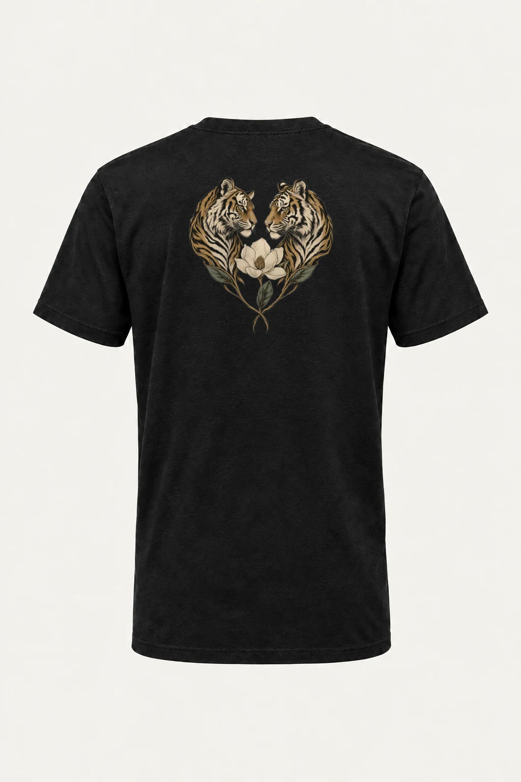 "Twin Tigers Crest" Heavyweight Unisex Crewneck T-shirt | Gildan 5000
