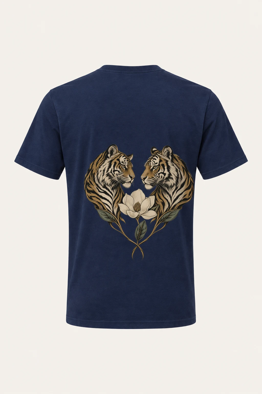 "Twin Tigers Crest" Heavyweight Unisex Crewneck T-shirt | Gildan 5000