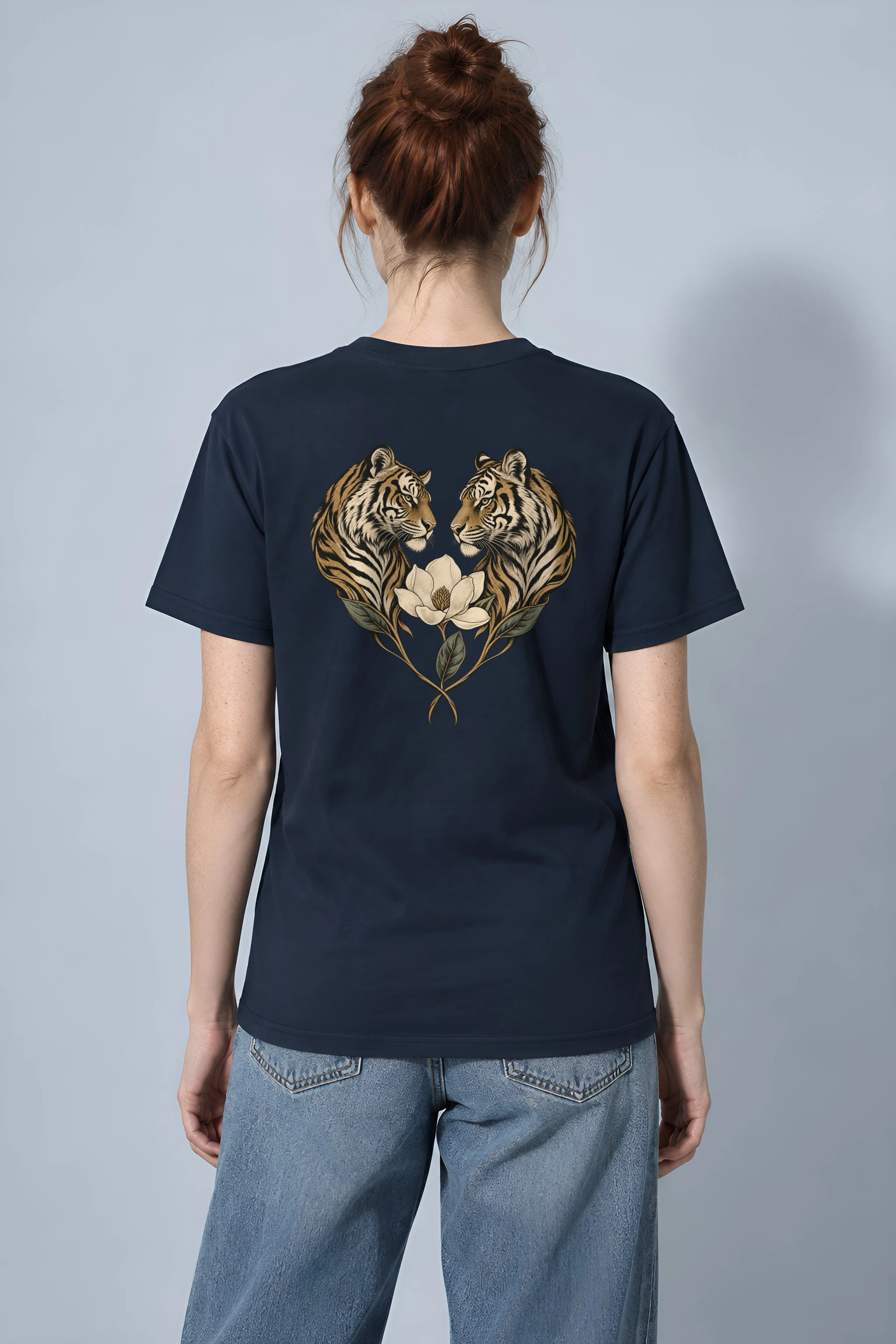 "Twin Tigers Crest" Heavyweight Unisex Crewneck T-shirt