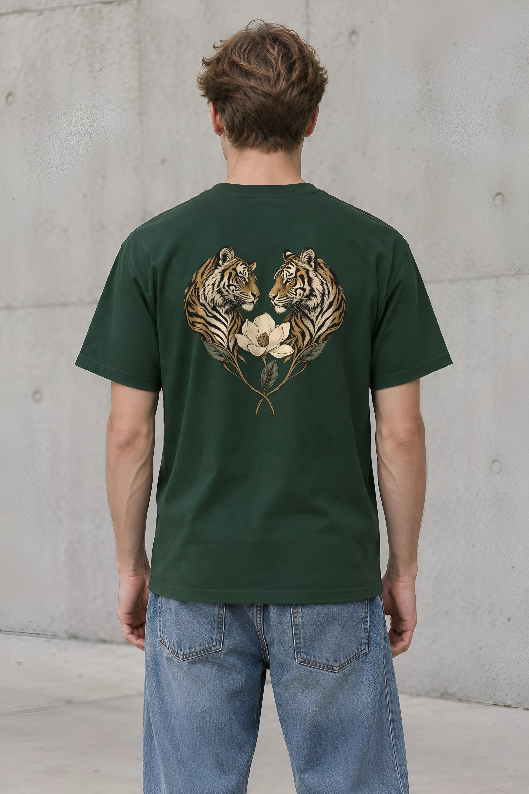"Twin Tigers Crest" Heavyweight Unisex Crewneck T-shirt