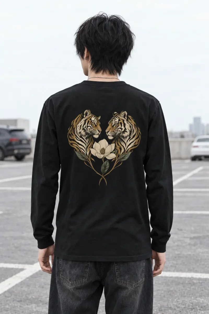 "Twin Tigers Crest" Unisex Longsleeve T-shirt