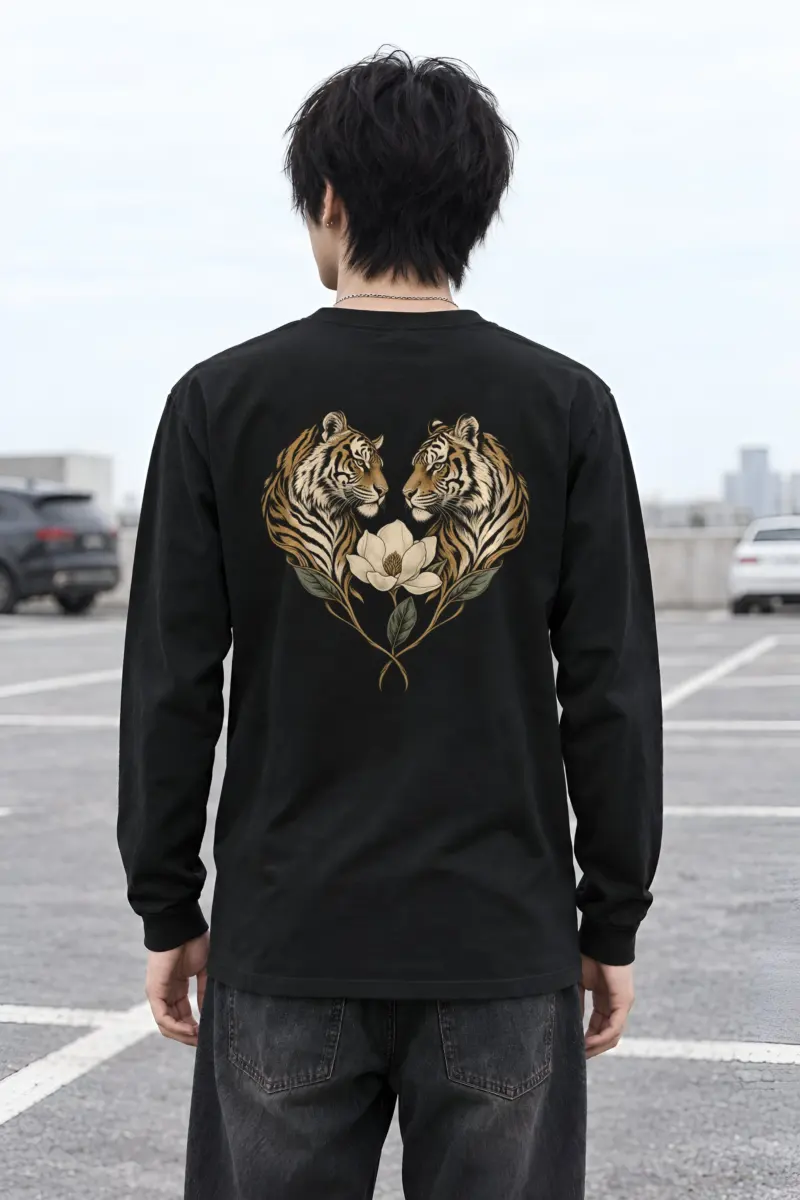 "Twin Tigers Crest" Unisex Longsleeve T-shirt