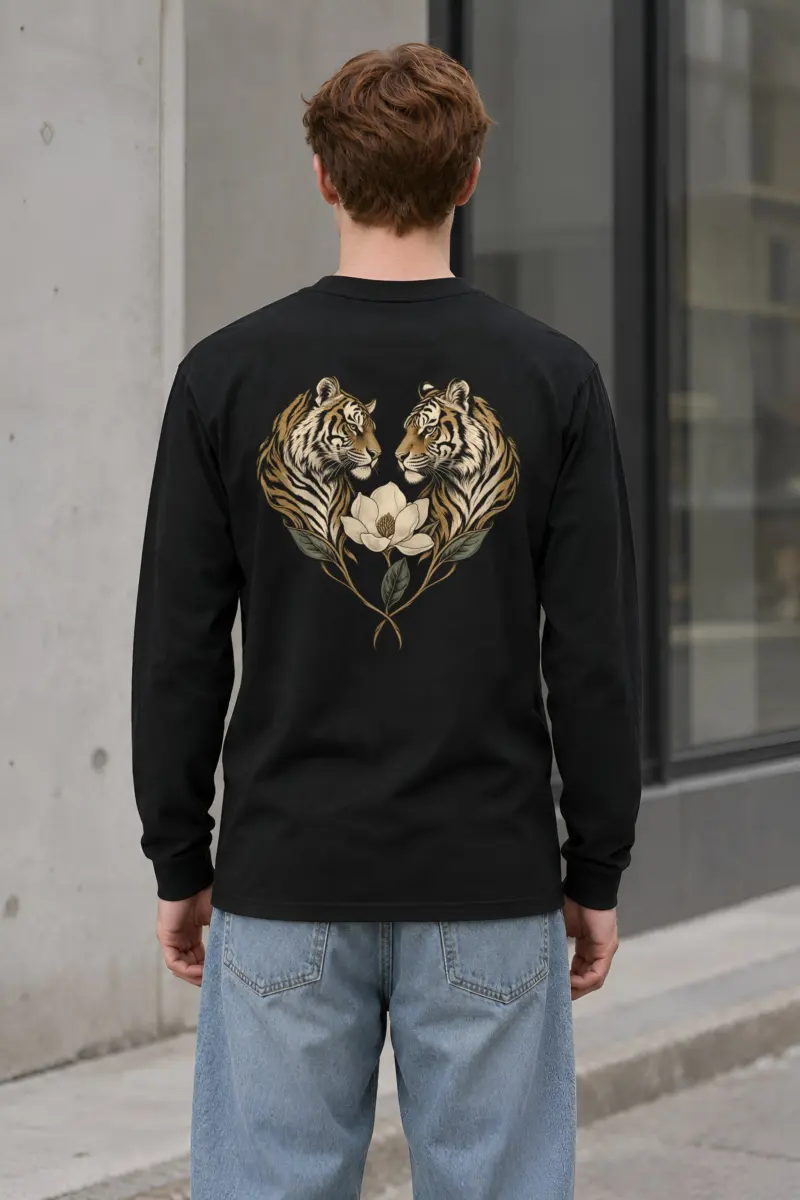 "Twin Tigers Crest" Unisex Longsleeve T-shirt