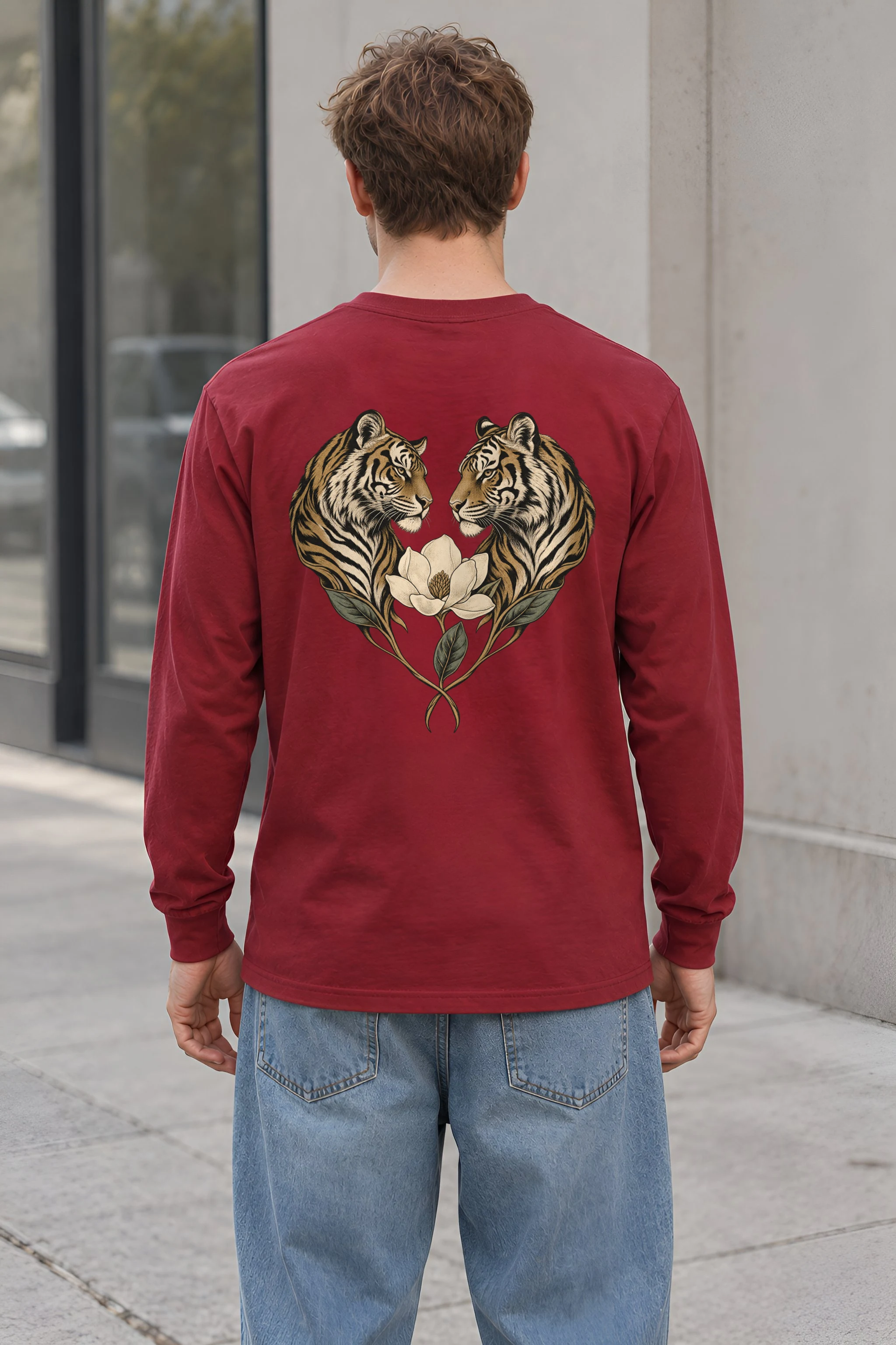"Twin Tigers Crest" Unisex Longsleeve T-shirt