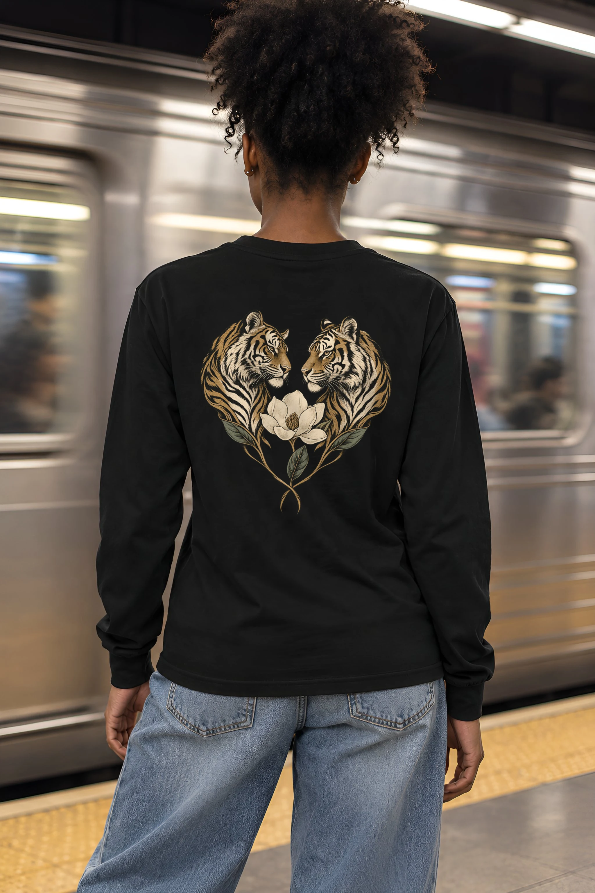 "Twin Tigers Crest" Unisex Longsleeve T-shirt