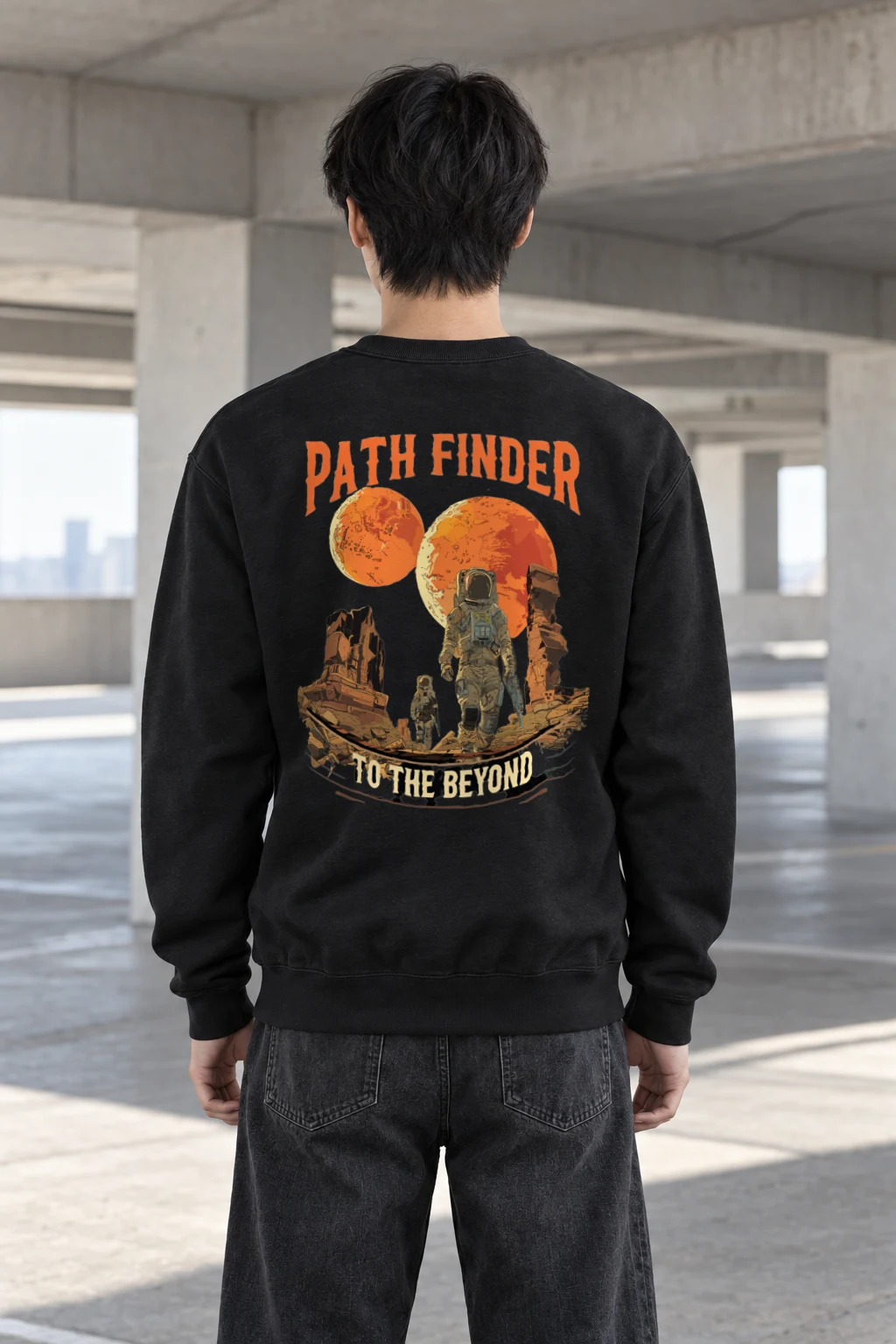 "Two Moons Explorer" Heavy Blend Unisex Crewneck Sweatshirt | Gildan 18000