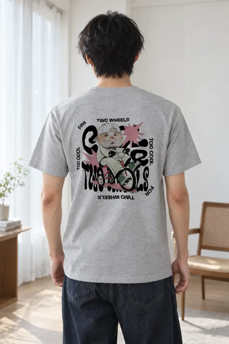 "Two Wheels Too Cool" Heavyweight Unisex Crewneck T-shirt
