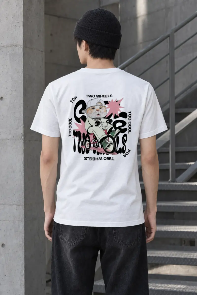 "Two Wheels Too Cool" Heavyweight Unisex Crewneck T-shirt