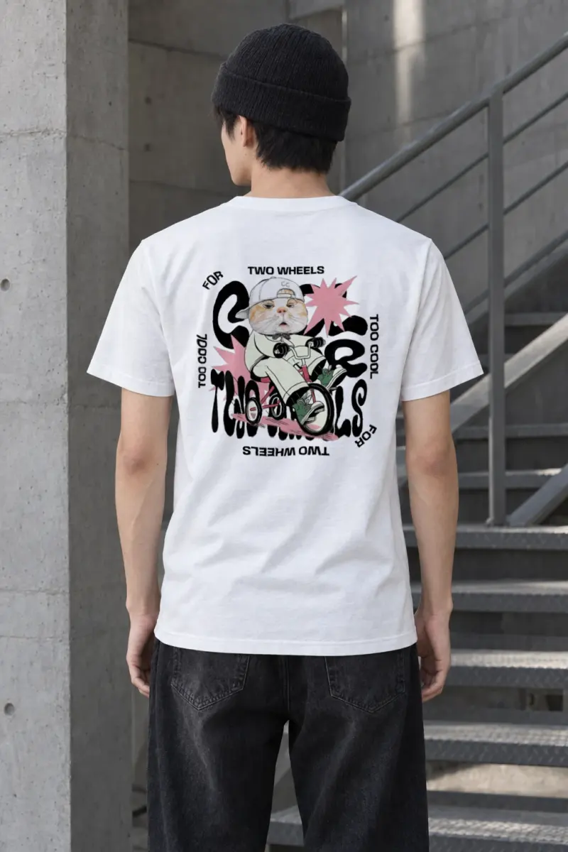 "Two Wheels Too Cool" Heavyweight Unisex Crewneck T-shirt