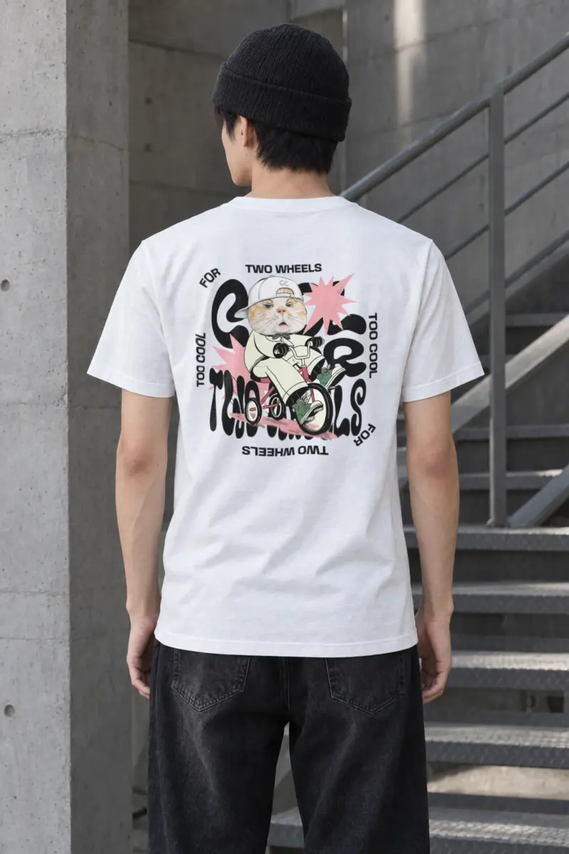 "Two Wheels Too Cool" Heavyweight Unisex Crewneck T-shirt