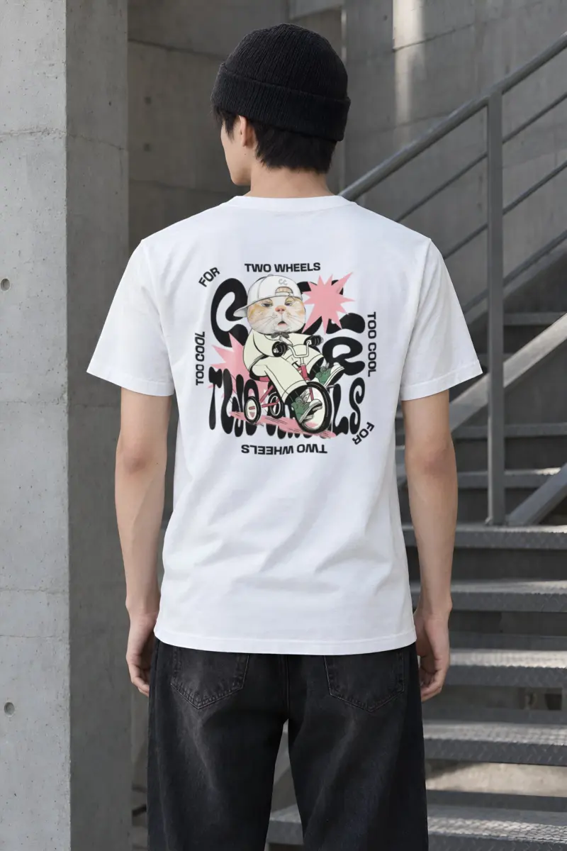 "Two Wheels Too Cool" Heavyweight Unisex Crewneck T-shirt