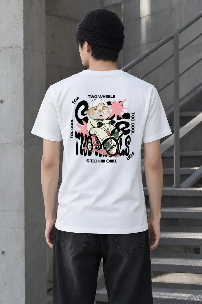 "Two Wheels Too Cool" Heavyweight Unisex Crewneck T-shirt