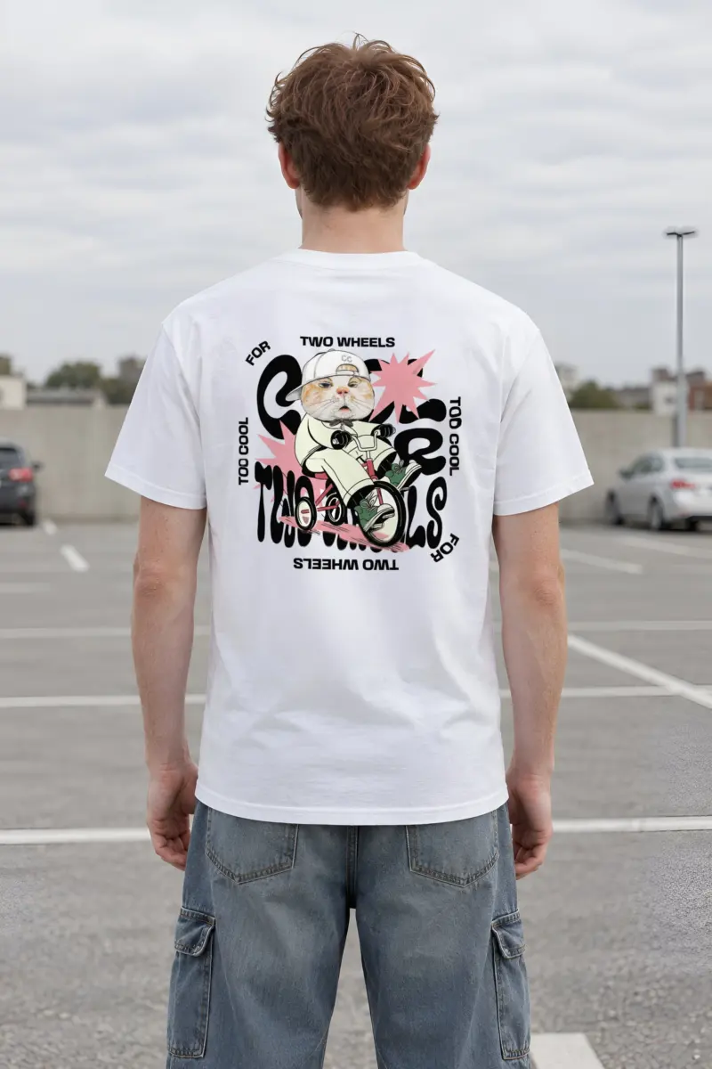 "Two Wheels Too Cool" Heavyweight Unisex Crewneck T-shirt