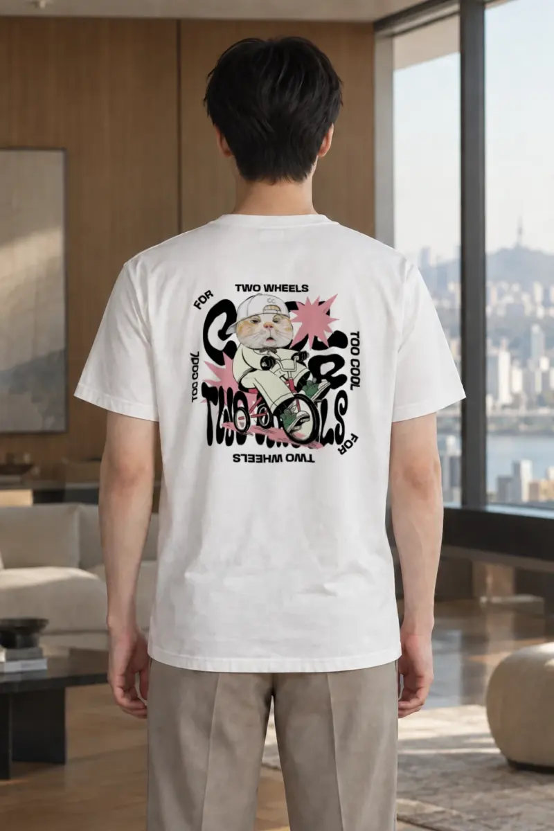 "Two Wheels Too Cool" Heavyweight Unisex Crewneck T-shirt | Gildan 5000