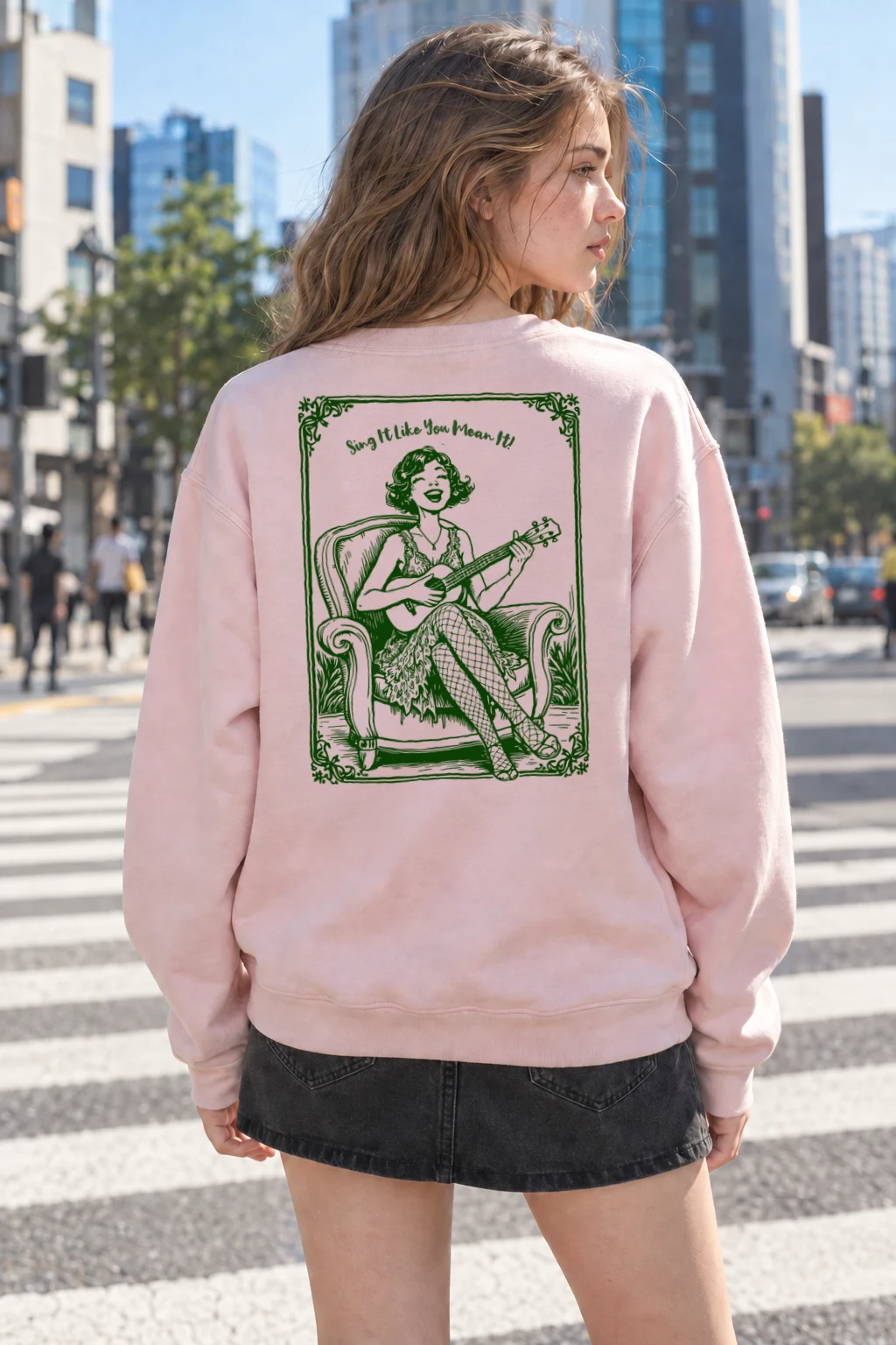 "Ukulele Serenade" Heavy Blend Unisex Crewneck Sweatshirt | Gildan 18000
