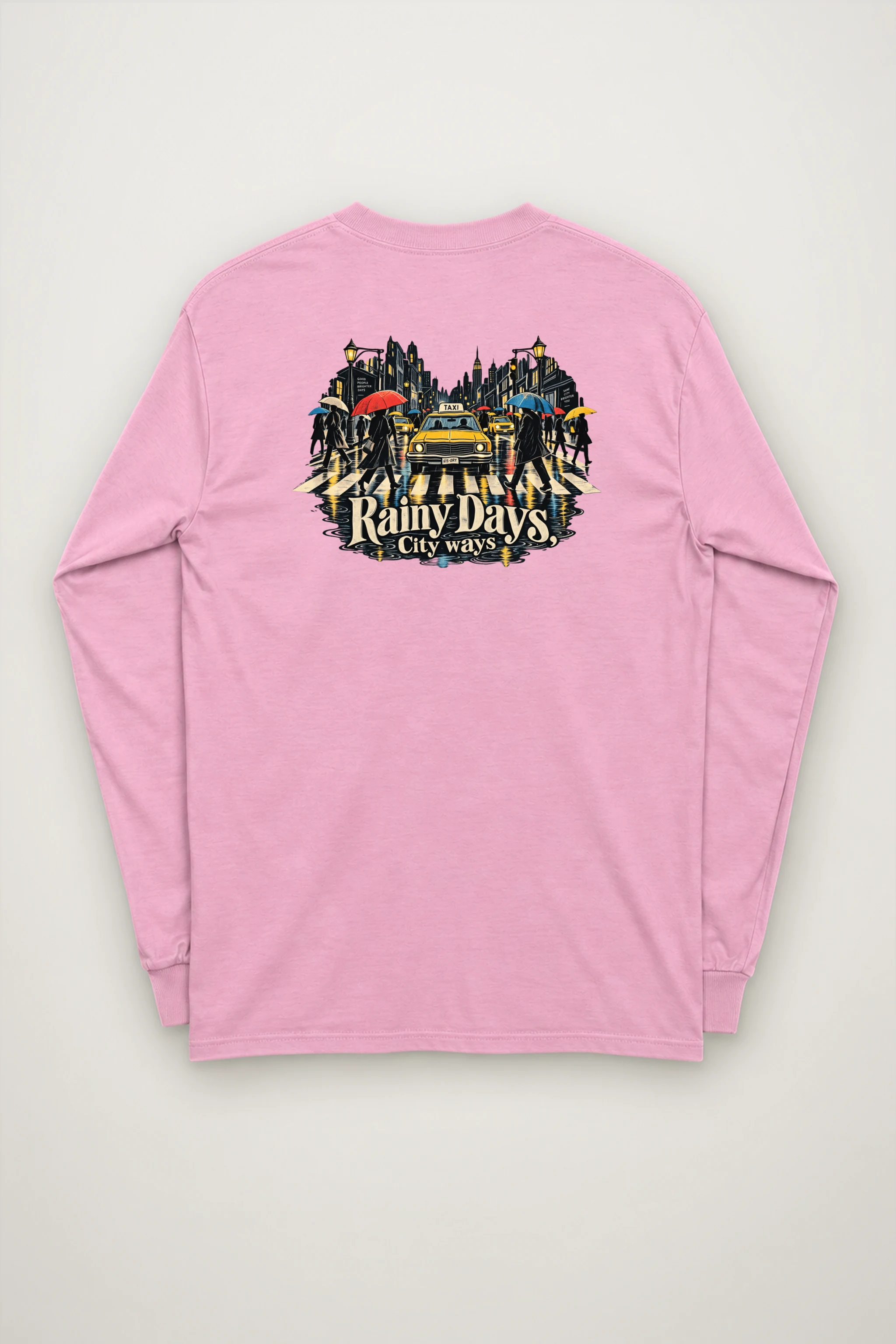 "Umbrella Street Scene" Unisex Longsleeve T-shirt