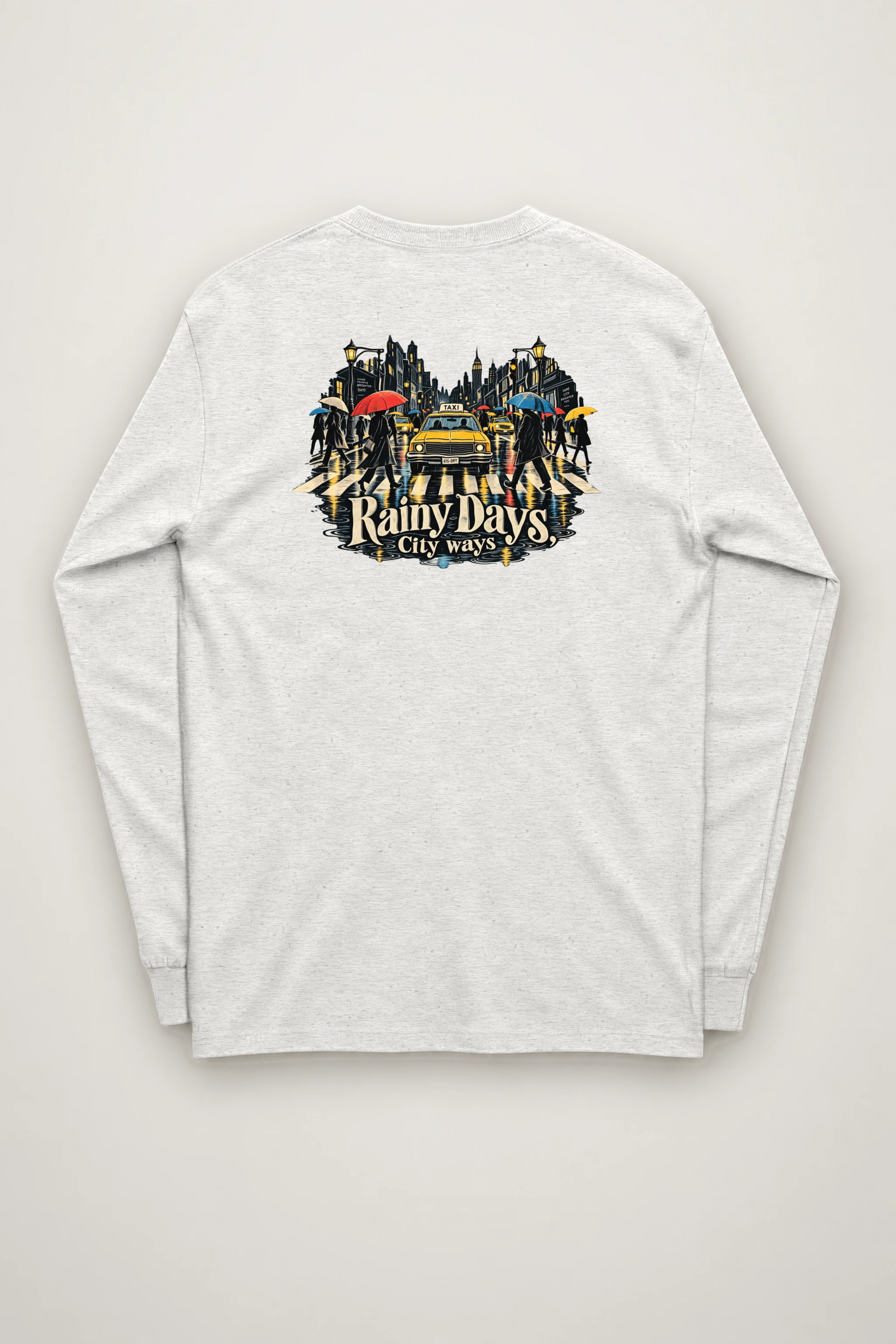 "Umbrella Street Scene" Unisex Longsleeve T-shirt