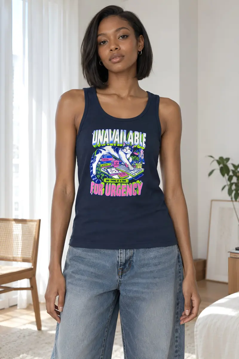 "Unavailable For Urgency" Unisex Jersey Tank