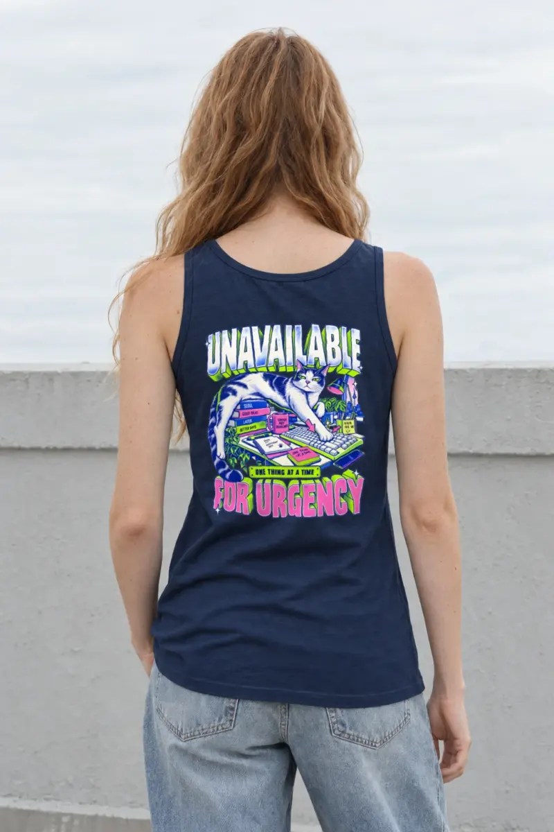 "Unavailable For Urgency" Unisex Jersey Tank