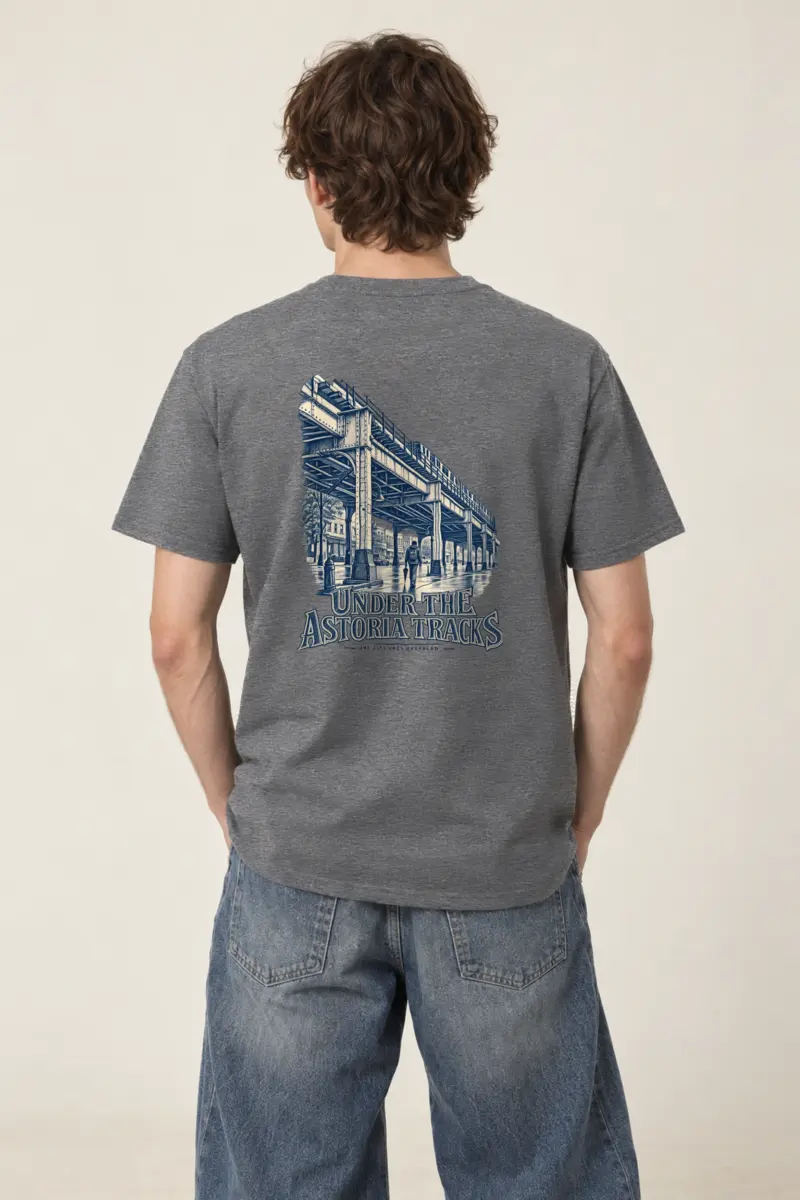 "Under the Astoria Tracks" Heavyweight Unisex Crewneck T-shirt
