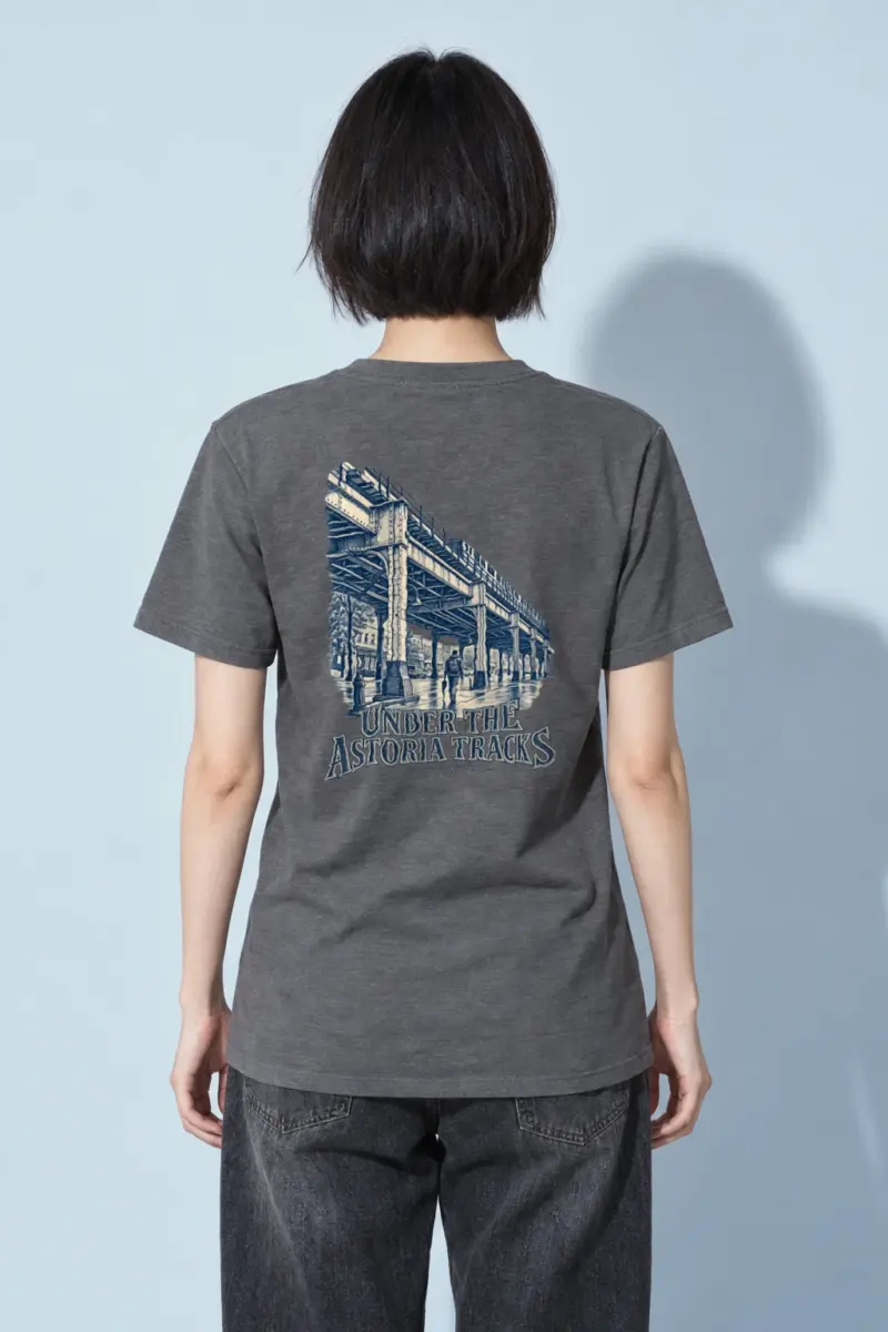 “Under the Astoria Tracks” Heavyweight Unisex Crewneck T-shirt