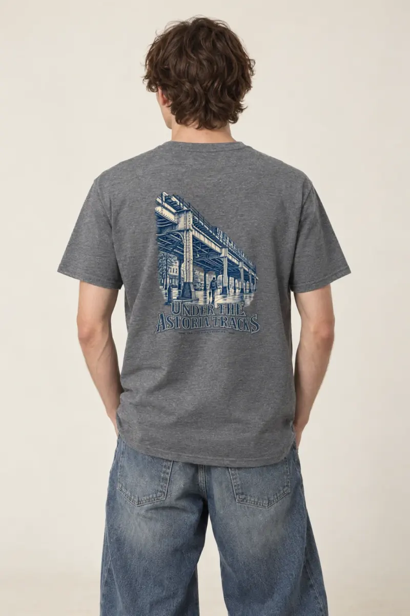 "Under the Astoria Tracks" Heavyweight Unisex Crewneck T-shirt