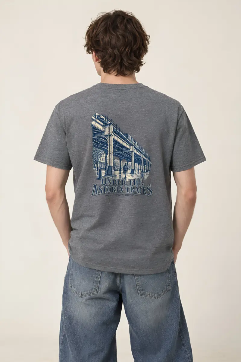 "Under the Astoria Tracks" Heavyweight Unisex Crewneck T-shirt