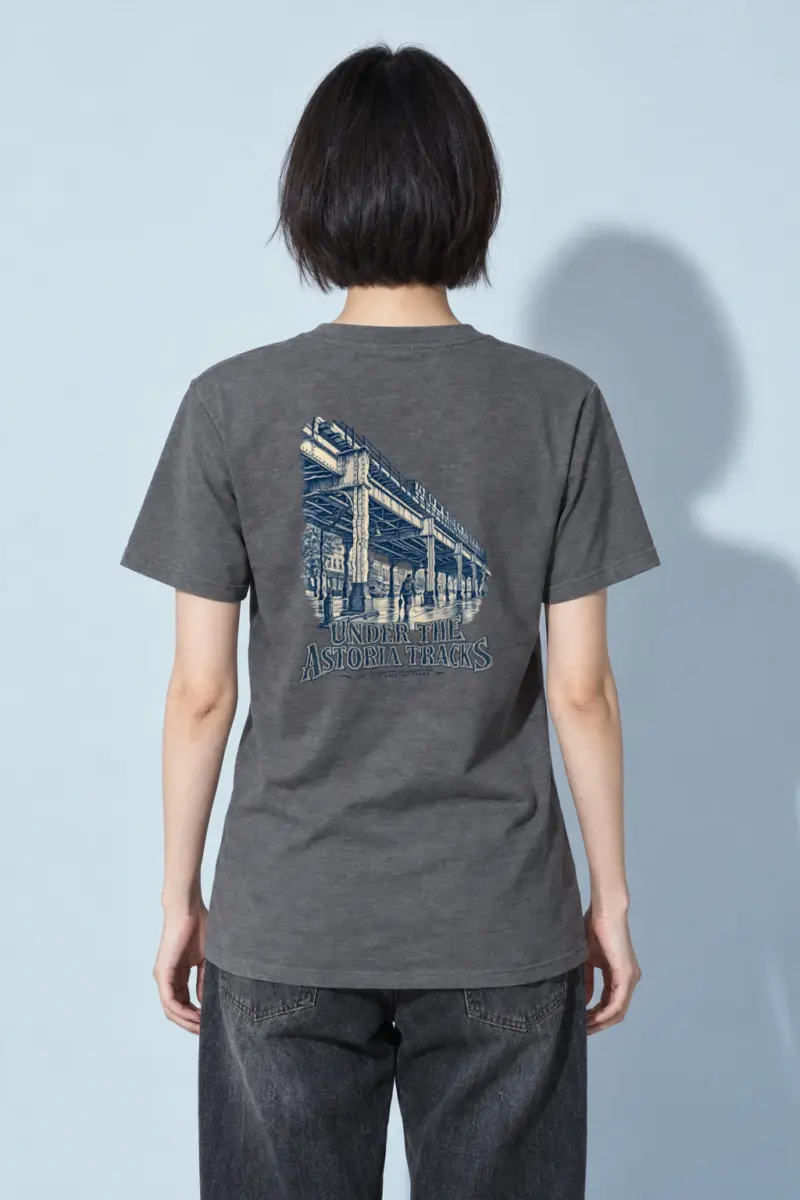 "Under the Astoria Tracks" Heavyweight Unisex Crewneck T-shirt