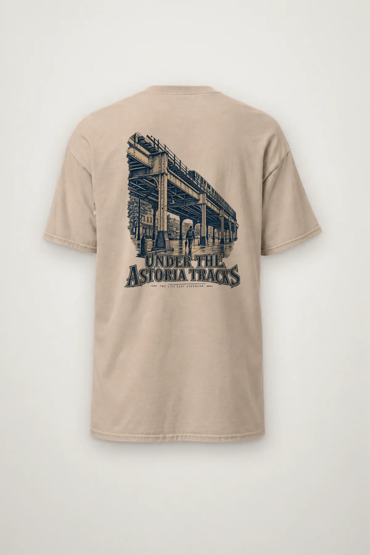 "Under the Astoria Tracks" Heavyweight Unisex Crewneck T-shirt