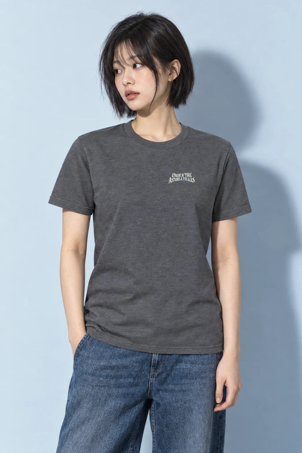 "Under the Astoria Tracks" Heavyweight Unisex Crewneck T-shirt