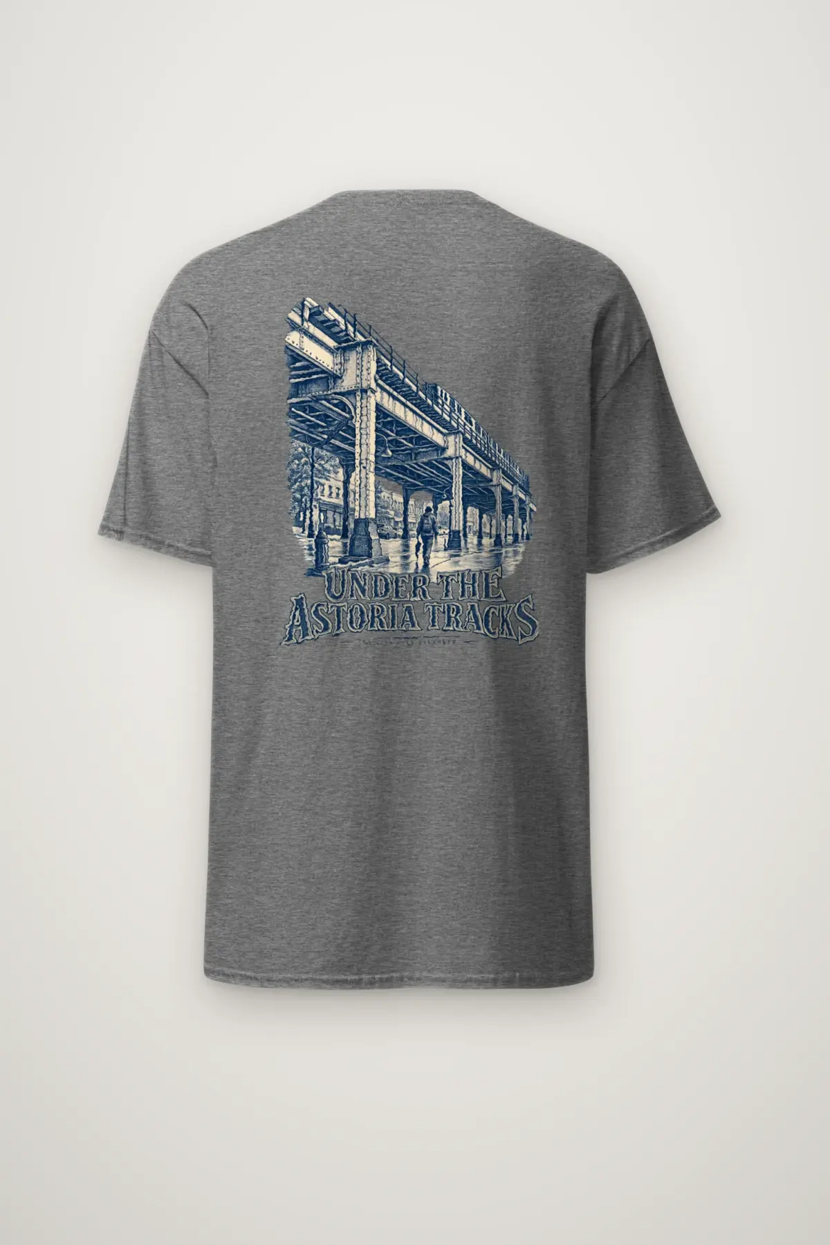 "Under the Astoria Tracks" Heavyweight Unisex Crewneck T-shirt