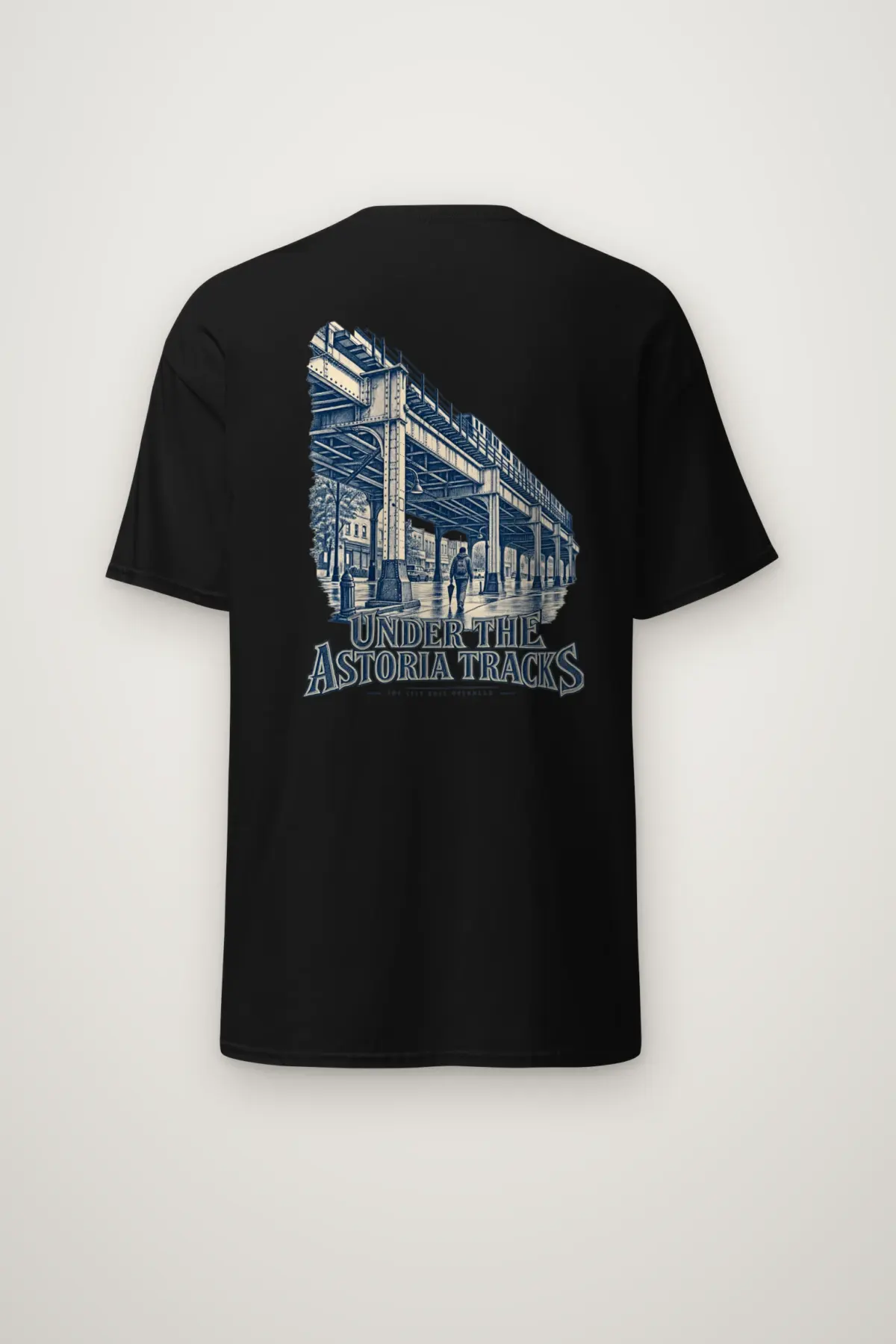 "Under the Astoria Tracks" Heavyweight Unisex Crewneck T-shirt