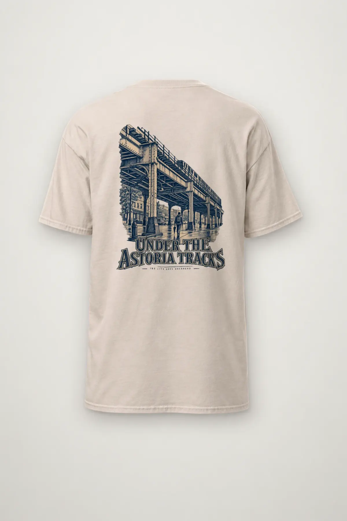 "Under the Astoria Tracks" Heavyweight Unisex Crewneck T-shirt