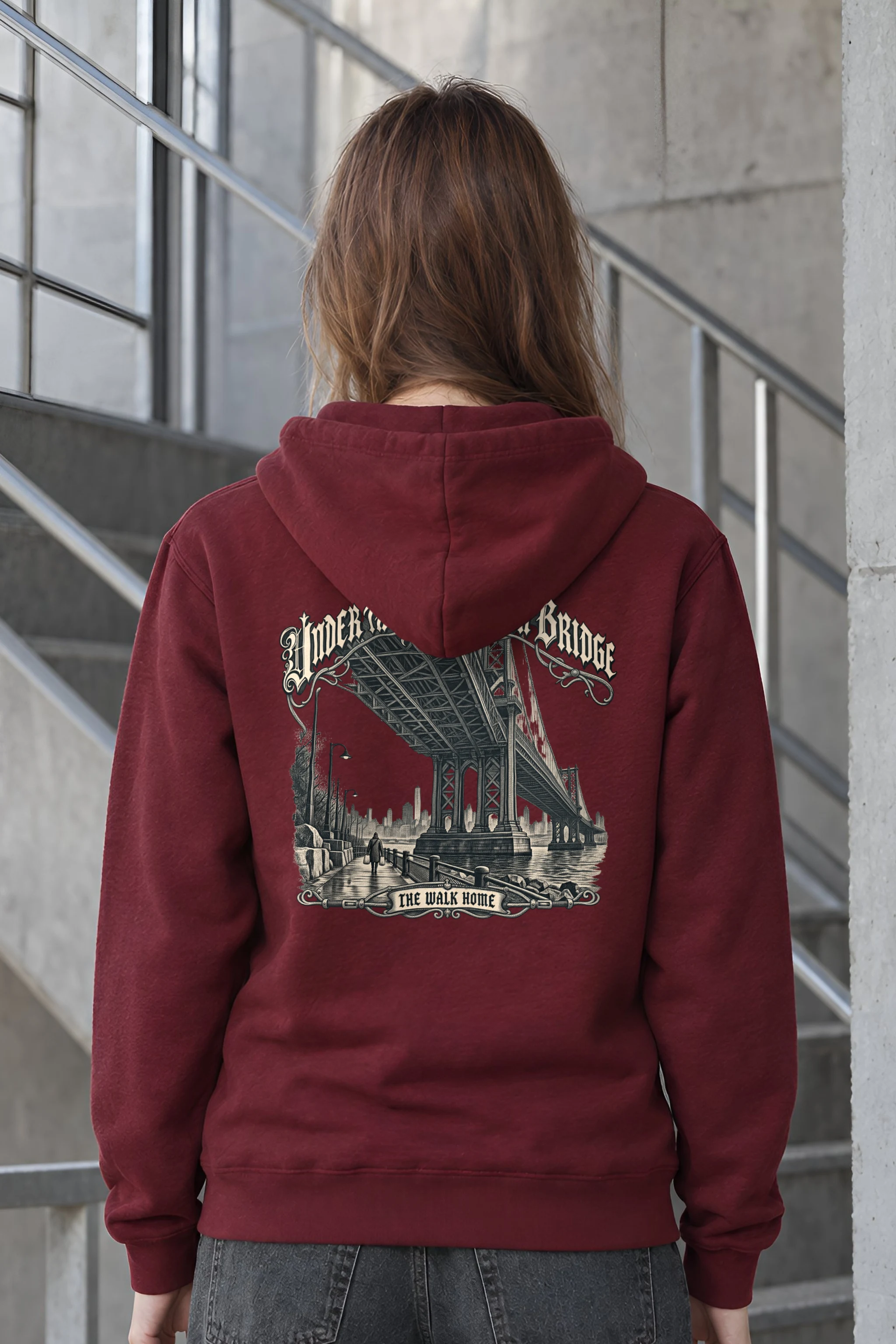 "Under the Manhattan Bridge" Heavy Blend Unisex Pullover Hoodie