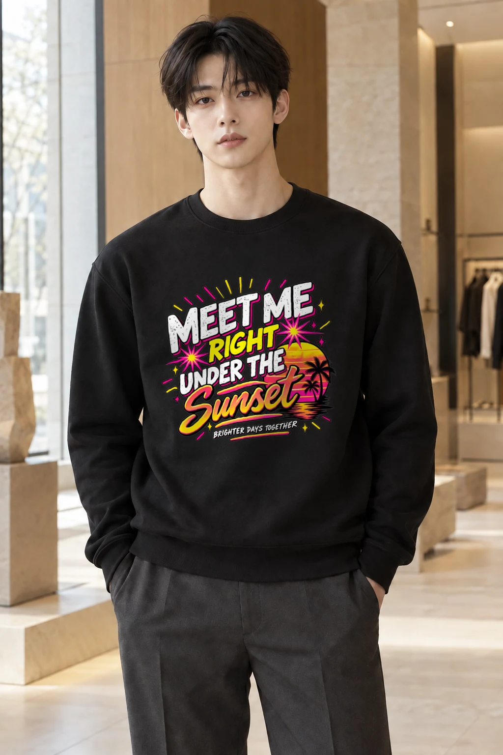 "Under The Sunset" Heavy Blend Unisex Crewneck Sweatshirt | Gildan 18000