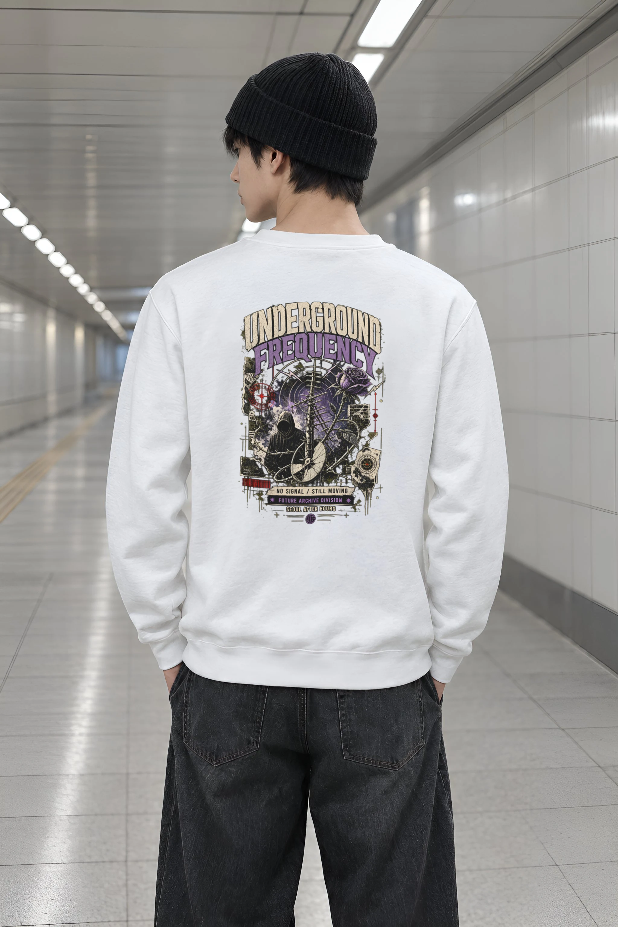 "Underground Frequency" Heavy Blend Unisex Crewneck Sweatshirt