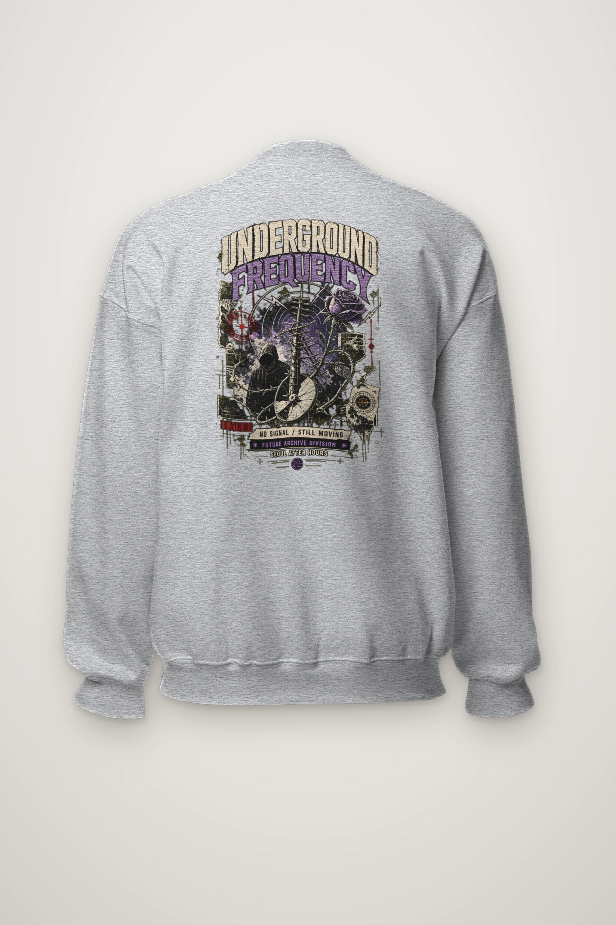 "Underground Frequency" Heavy Blend Unisex Crewneck Sweatshirt